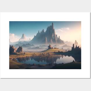 Natural landscape on another planet Posters and Art